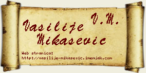 Vasilije Mikašević vizit kartica